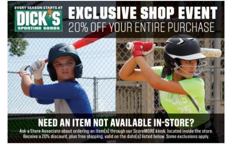 Dick's Sporting Goods Shopping Days March 17th - 20th!