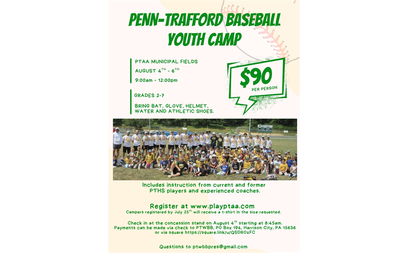 2025 Penn Trafford High School Baseball Camp